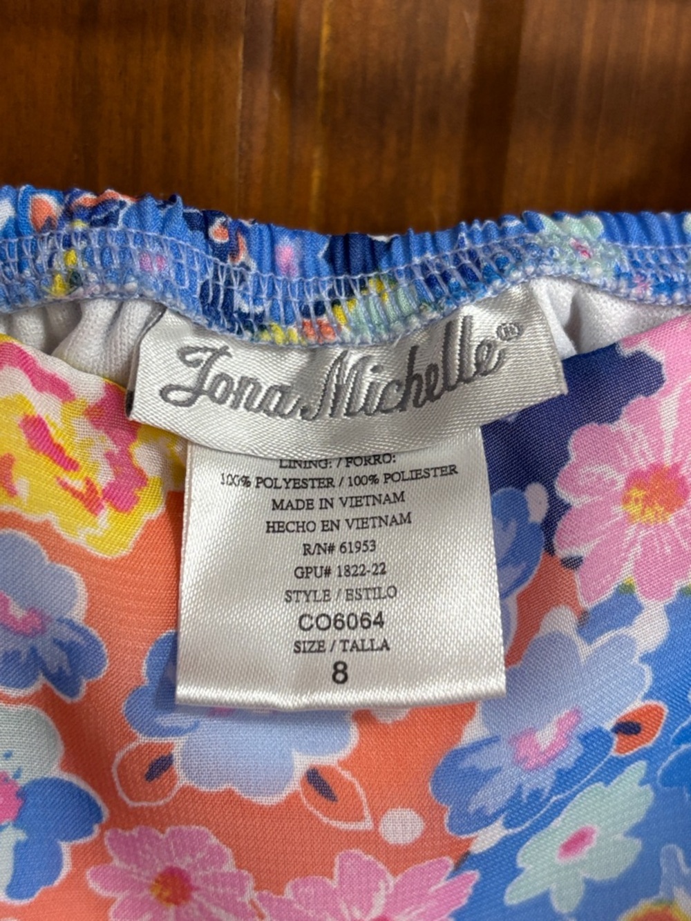 Jona Michelle Girls' Yellow & Blue Floral Tiered Sundress Size 8 EUC - Picture 5 of 6